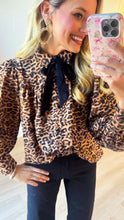 Leopard Button Up Tie Top