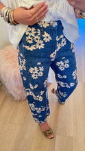 Denim Printed Barrel Leg Jeans