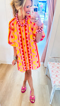 Pink Multi Poplin Shift Dress
