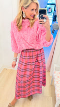 Pink Plaid Maxi Skirt