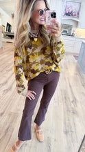 Olive Camouflage Knit Pattern Sweater