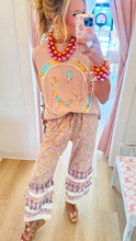 Flower Print Ruffle Layered Pants