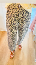 Animal Print Twill Barrel Pants