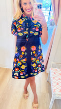 Sister Mary Navy Floral Puff Sleeve Dress