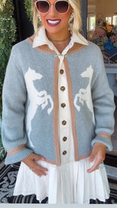 THML Grey Horse Knit Cardigan