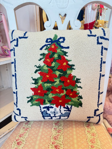 Blue Christmas Tree Pillow