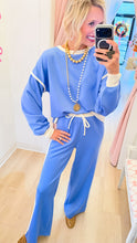 Cornflower Blue Contrast Trim Scuba Set