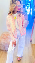 Baby Pink Striped Zip Up Jacket
