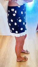 Black and White Polka Dot Ruffle Hem Shorts