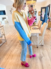 Yellow, Pink and Blue Stripe Sweater