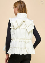 Cream Ruffle Trim Vest