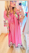 Pink Tellis Leaf Print Lounge Maxi Dress