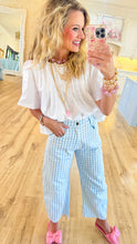 RESTOCK Light Blue Gingham Twill Barrel Pants