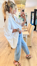White Button Down Oversize Top
