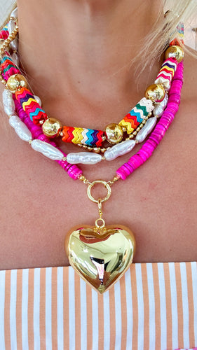 Multi Chevron Gemstone Necklace