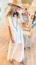 Oatmeal Lace Layered TShirt Dress