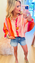 Pink Multi Stripe Button Down