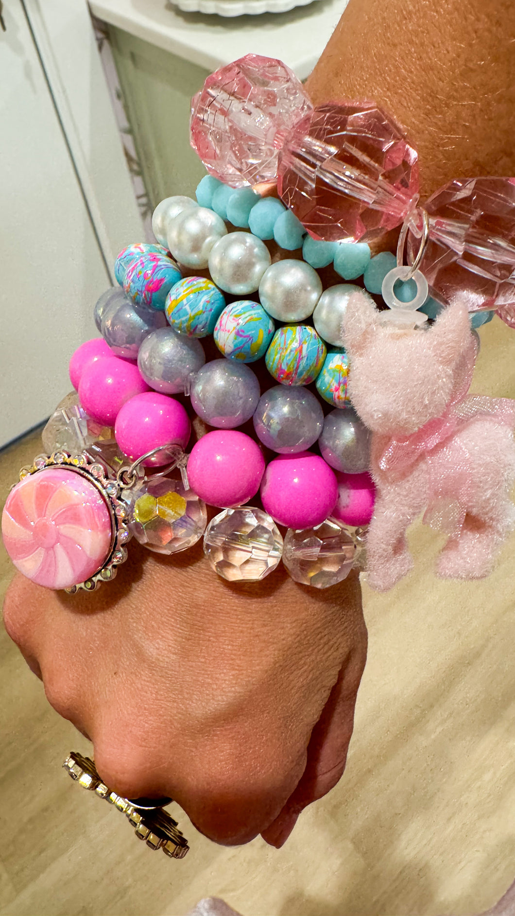 Pink and Blue Candy Bracelet Set