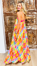 Rainbow Plaid Maxi Dress