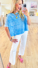 Blue Oversized Crop Box Tee