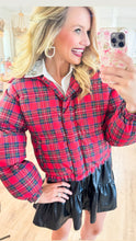 Red Plaid Puffer Jacket