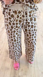 Leopard Print Scuba and Pants Set