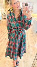 Hunter Green Multi Plaid Midi Dress