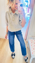 Grey Tweed Pearl Detail Top