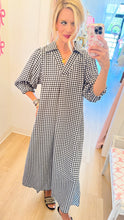 Black and White Gingham Midi Dress