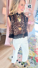 Sleeveless Leopard Pleated Top