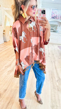 Brown Satin Horse Blouse