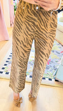Brown Zebra Print Wide Leg Jeans
