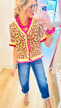 Leopard Ruffle Detail Cardigan