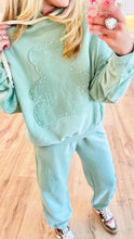 Dark Sage Bear Patch Sweatpants Set