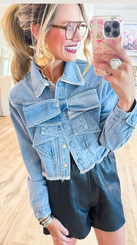 Denim Bow Jacket