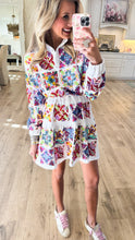 Queen of Sparkle White and Rainbow Italian Tile Sweatshirt Dress