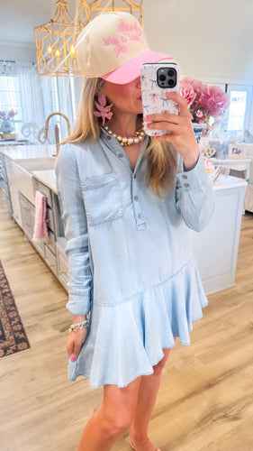 Chambray Denim Mini Dress