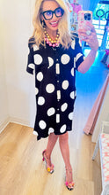 Black and White Polka Dot Shirt Dress