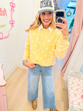 Yellow and White Polka Dot Cardigan