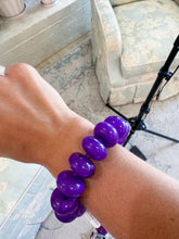 Purple Sugar Bead Necklace and Bracelet Set