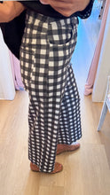 Black Combo Gingham Wide Leg Pants