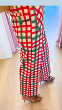 Red and Green Gingham Wide Leg Pants