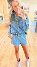 Denim Western Embroidered Button Up