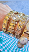 Gold Crystal Bracelet Stack Set of 3