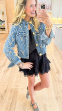 Pearl and Rhinestone Embellished Denim Jacket