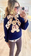 Navy Bear Knit Sweater