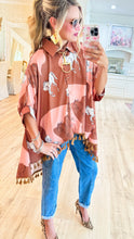 Brown Satin Horse Blouse