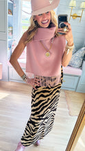 Ivy Jane Blush Collared Fringe Poncho