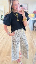 Mocha Animal Print Terry Knit Pants