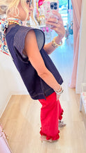 Denim Flutter Sleeve Top